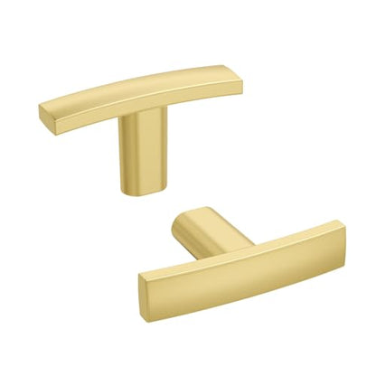 homdiy 20 Pack Brushed Gold Cabinet Knobs, Solid Zinc Alloy, Single Hole - color: Matte Gold, size: Single Hole