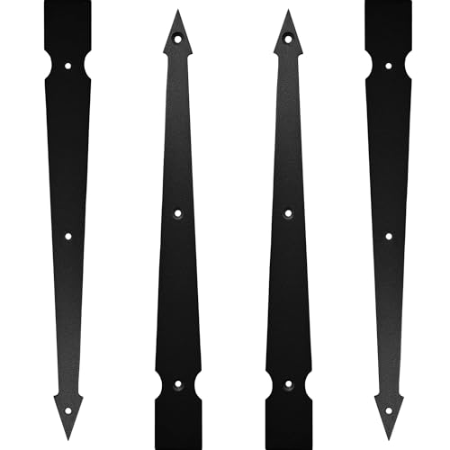 Barn Sliding Door Decorative Corner Bracket 11.9 in Gate Hinge Garage Door Strap Hinges Matte Black Rustic I Bracket Hardware Decorator for Shutters Farmhouse Gardengate Box Fence ﻿ - size: 11.9 IN - B-Style I Shape