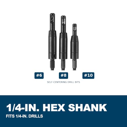 Bosch CC2430 Clic-Change 1/4in Self-Centering Drill Bit Set (3 Piece) - style: Industrial