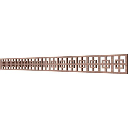 46 3/8"W x 4"H x 3/8"T Cambridge Fretwork Moulding, Walnut - color: Walnut, size: 4-in. H x 0.375-in. T
