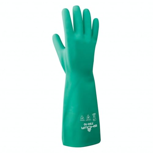 SHOWA 730 Chemical Resistant Glove, 15-mil Nitrile, X-Large, Vending 12-Pack - size: X-Large, style: Vending 12-pack