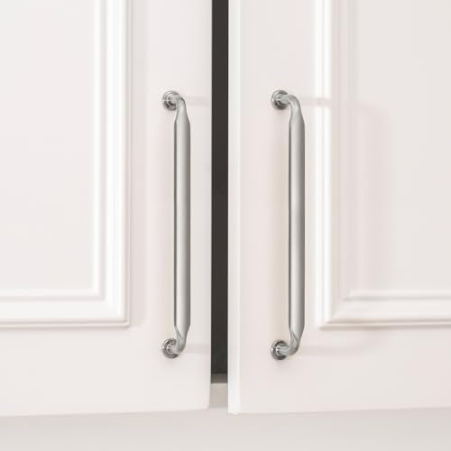 Goldenwarm 10 Pack 7-1/2 Inch Brushed Nickel Cabinet Pulls Solid Handles - color: Brushed Satin Nickel, size: 7-1/2 Inch Hole Center
