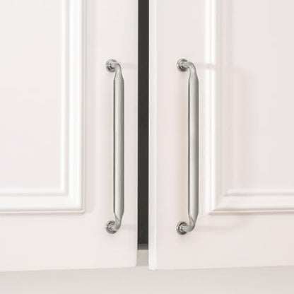 Goldenwarm 10 Pack 7-1/2 Inch Brushed Nickel Cabinet Pulls Solid Handles - color: Brushed Satin Nickel, size: 7-1/2 Inch Hole Center