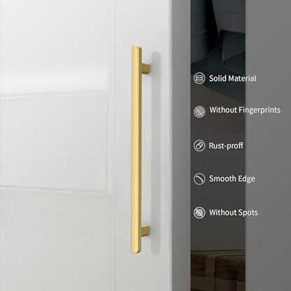 10 Pack 3 Inch(76mm) Kitchen Cabinet Handles Brushed Gold Cabinet Pulls Kitchen Cabinet Hardware Drawer Pulls for Cupboard Wardrobe - color: Brushed Gold, size: 3"/76MM Hole Center