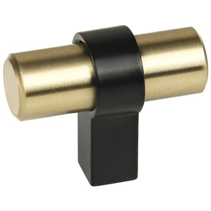 Design House Emery Cabinet Knob, Satin Gold, Matte Black - color: Satin Gold/Matte Black, size: One-Size Knob 5-Pack, style: Emery