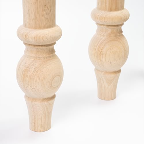 decorluxes Unfinished Farmhouse Table Legs Dining Table 2.8" X 29" Set of 4 DIY Coffee Table Rustic Turned Style Leg | Easy to Paint Any Color You Want (29 inch)