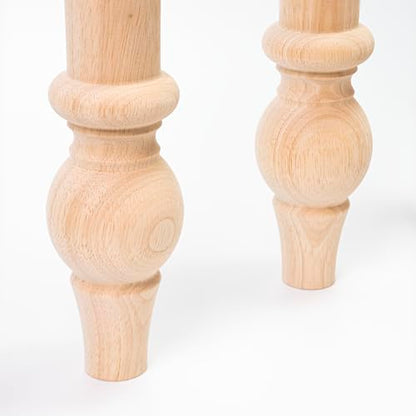 decorluxes Unfinished Farmhouse Table Legs Dining Table 2.8" X 29" Set of 4 DIY Coffee Table Rustic Turned Style Leg | Easy to Paint Any Color You Want (29 inch)
