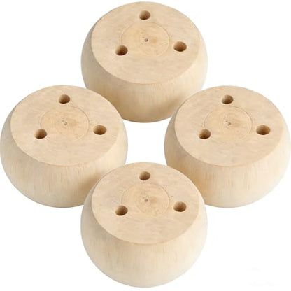 Mysummer 4PCS Round Furniture Bun Feet 2" Tall Replacement for Armchair Sofa Chair Loveseat Ottoman Dresser Legs