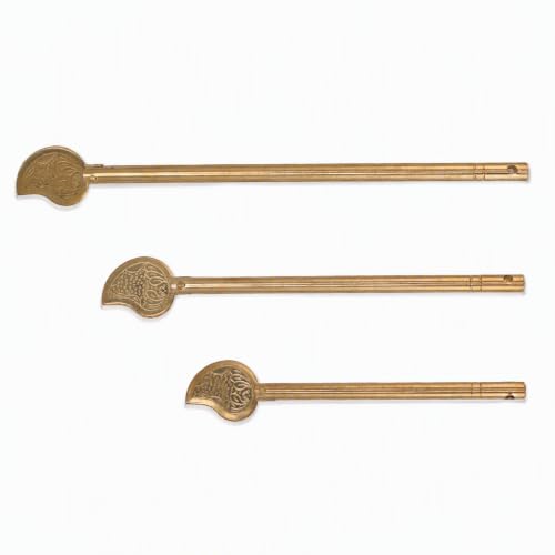 Luqeeg Locking Pin, 3Pcs Brass Leaf Shape Retro Cabinet Key, Safety Chinese Bolt Locking Pin, Metal Lock Door Key Bolt for Household, Cabinet, Door, Furniture, Wardrobe, Hardware