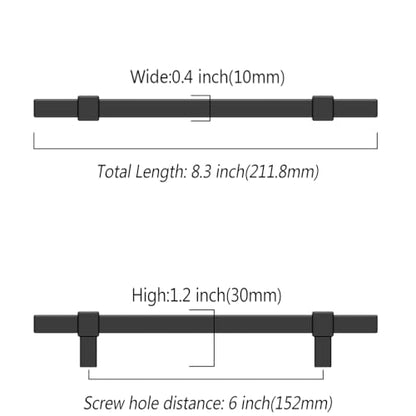 Asidrama 10 Pack 6 inch Matte Black Kitchen Cabinet Handles - color: Matte Black, size: 6" Hole Center(152mm)