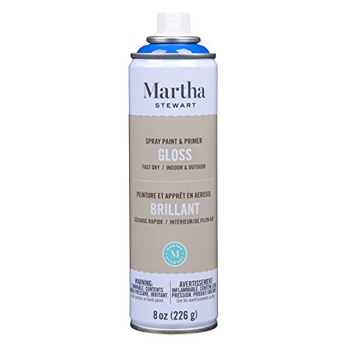 MARTHA STEWART Paint & Primer 8oz Spray Paint, Gloss Indigo (42911) - color: Gloss Indigo