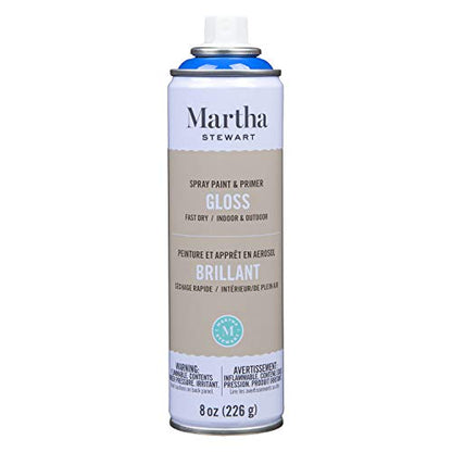 MARTHA STEWART Paint & Primer 8oz Spray Paint, Gloss Indigo (42911) - color: Gloss Indigo