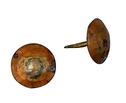 One Inch, Round Hammered Clavos, Solid Copper, Decorative Door Nails, 6 Pack - size: 1 Inch