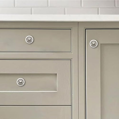 khtumeware 4 Pack Large 1-3/4 Inch Cabinet Knob, Metal Zinc Alloy Handle, Polished Nickel Drawer Handle, Bifold Closet/Wardrobe/Cabinet/Bathroom Cabinet Door Knobs, Durable - color: Polished Nickel, size: 1-3/4 Inch Diameter-Knob