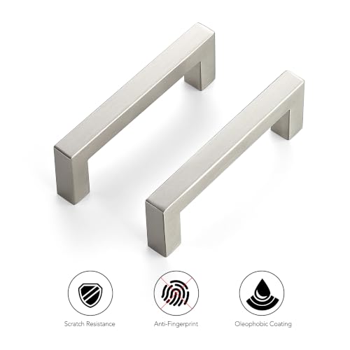 Ravinte Brushed Nickel Square Pulls Cabinet Handles,3-3/4 Inch,30 Pack - color: Brushed Nickel, size: 3-3/4 Inch Hole Center