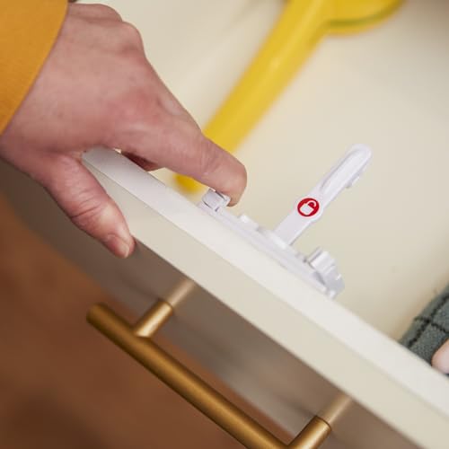Safety 1st - Secure-to-Explore Adhesive Cabinet Locks Baby Proofing, Child Locks for Cabinets and Drawers (4 Locks), White - size: 4 Locks