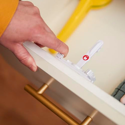 Safety 1st - Secure-to-Explore Adhesive Cabinet Locks Baby Proofing, Child Locks for Cabinets and Drawers (4 Locks), White - size: 4 Locks
