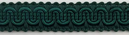1/2" Scroll Braid Gimp w/Backing - 10 Continuous Yards - Many Color Options! (Dark Green) - color: Dark Green