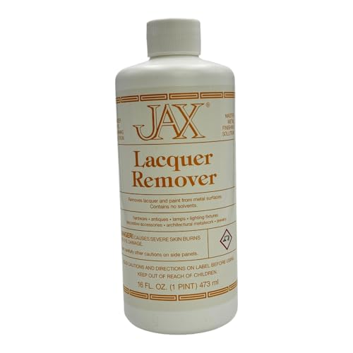JAX Lacquer Remover - Metal Finishing Solution - Removes Lacquer and Paint from Metal Surfaces - Pint - size: 16 Fl Oz (Pack of 1)