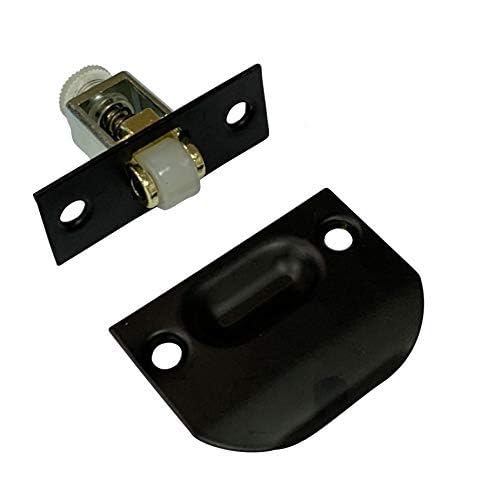 QCAA Solid Brass Roller Catch, Matte Black, Made in Taiwan, 4 Pack - color: Matte Black, size: 4pack