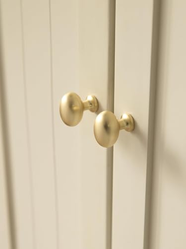 Oval Brushed Gold Cabinet Knobs, Zinc Alloy for Drawer Knobs for Dresser Cupboard Wardrobe, Kitchen Cabinet Pulls (2, Brushed Gold, Egg knob) - color: Brushed Gold