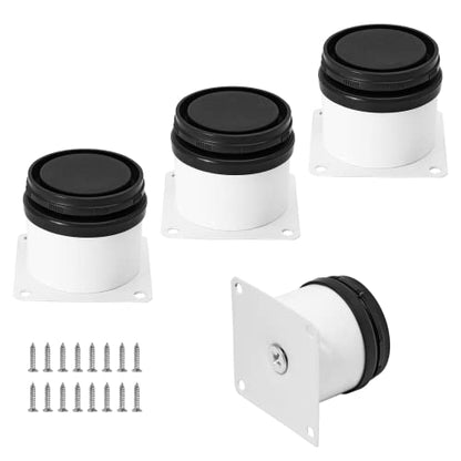 Set of 4 Adjustable Stainless Steel Furniture Legs 2 Inch White - color: White, size: 2 inch