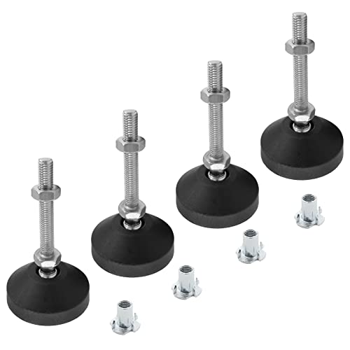 Luomorgo M8 Leveling Feet with T-Nut, D50 x M8 x H100, 4 Pcs - size: D50 x M8 x H100