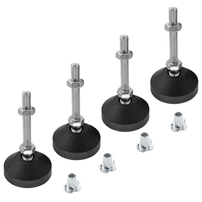 Luomorgo M8 Leveling Feet with T-Nut, D50 x M8 x H100, 4 Pcs - size: D50 x M8 x H100