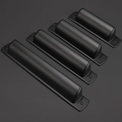 10 Pack 5 inch(128mm) Matte Black Kitchen Cabinet Handles Cabinet Cup Pulls Black Drawer Cup Pulls Kitchen Cabinet Hardware - color: Matte Black, size: 5" Hole Center（128mm）