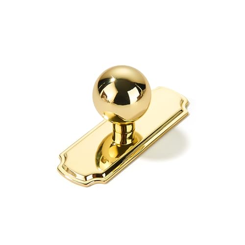 khtumeware 10-Pack Heavy Duty Solid Backplate for Cabinet Knobs Polished Brass Drawer Knobs with Backplate Suitable for Dresser and Kitchen Cabinet Hardware. - color: Polished Brass