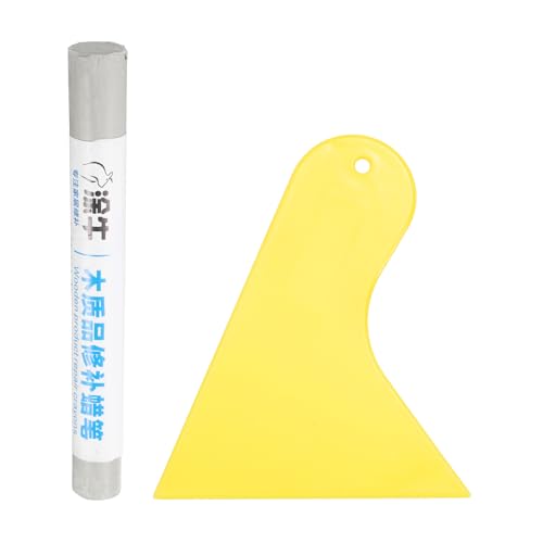HARFINGTON Wood Filler Sticks Wood Furniture Scratch Repair Filler Sticks Furniture Touch Up Markers with Yellow Scraper for Wood Holes Wood Floor Table Door Cabinet, Light Grey - color: Light Grey