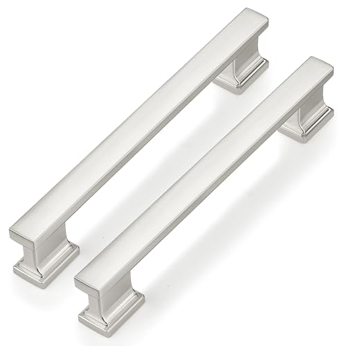 Probrico 10 Pack Brushed Nickel Cabinet Pulls, 5 Inch Hole Center Cabinet Handles, Heavy-Duty Drawer Pull for Dresser Hardware, Corrosion-Resistant Handles for Kitchen & Bathroom Renovation - color: Brushed Nickel, size: 5 inch hole center