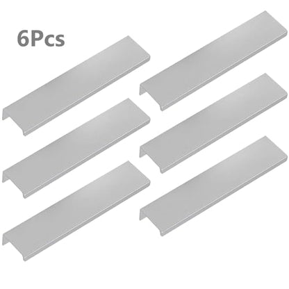 5.9 Inch Finger Pull 6Pcs, 5 Inch Hole Centers, Aluminum Alloy, Silver - color: Silver, size: 150mm/5.9", style: Straight Edge