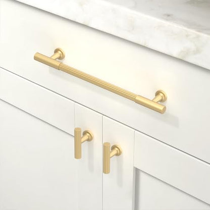 10 Pack Brushed Gold Cabinet Pulls 6 Inch(152mm) Kitchen Cabinet Handles Cabinet Hardware for Drawer Pulls - color: Brushed Gold, size: 6" Hole Center