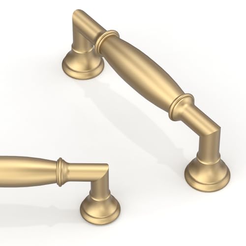 10 Pack Champagne Bronze Cabinet Pulls 3 Inch(76mm) Kitchen Cabinet Handles Solid Zinc Alloy Cabinet Hardware Drawer Pulls - color: Champagne Bronze, size: 3" Hole Center