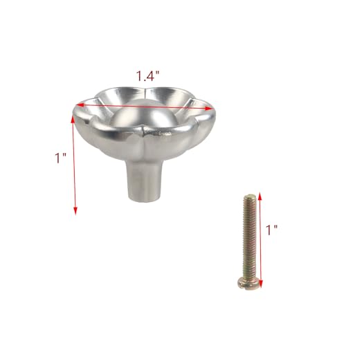 Geesatis Silver Flower Knobs,4 Pcs Modern Single Hole Drawer Pull - style: O-Silver