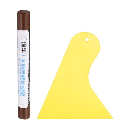 HARFINGTON Wood Filler Sticks Wood Furniture Scratch Repair Filler Sticks Furniture Touch Up Markers with Yellow Scraper for Wood Holes Wood Floor Table Door Cabinet, Gray Brown - color: Gray Brown