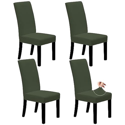 Easy-Going Dining Chair Covers Stretch Dining Room Chair Covers Set of 4, Parsons Chair Slipcovers for Dining Room, Ceremony, Banquet, Greyish Green - color: Greyish Green