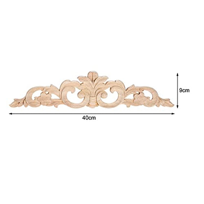1Pc Wood Carved Appliques Long Wooden Carving Onlays Decals for Furniture - color: 1-Pack, size: 15.8 x 3.6 inches