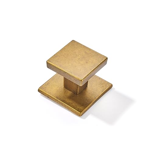 khtumeware 10-Pack 1-1/2 Square Heavy Duty Solid Antique Brass zinc backplates for Cabinet knobs Suitable for Dressers,Drawers and Kitchen Hardware - color: Antique Brass