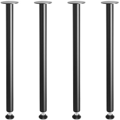 VEVOR 30 Inch Adjustable Desk Legs, Reinforced Steel Office Table Furniture Set of 4 for DIY, 1200 lbs Load Capacity Heavy Duty, Quick Installation with Adjustable Foot Cup Black - size: 30 inch/Straight