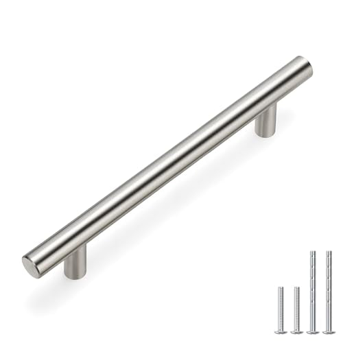 homdiy 20 Pack Cabinet Pulls Modern Drawer Pulls - HD201SN Kitchen Cabinet Handles Cupboard Handles Brushed Nickel Cabinet Hardware Stainless Steel Drawer Handls, 5in Hole Centers - color: Brushed Nickel, size: 5in hole centers