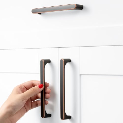 10 Pack 5 Inch Oil Rubbed Bronze Drawer Pulls Brushed Bronze Cabinet Handles Bronze Hardware for Kitchen Cabinets 3126 Drawers Bedroom Dresser Bathroom Vanity Cupboard - color: Oil Rubbed Bronze, size: 5 In Hole Distance