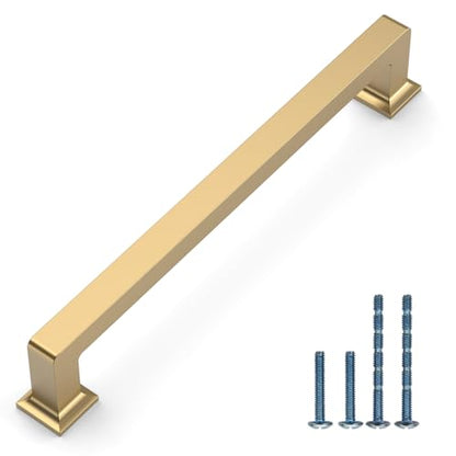 Champagne Bronze Cabinet Handles Kitchen Pulls 6.25 Inch 10 Pack - color: Champagne Bronze, size: 6.3" Hole Center