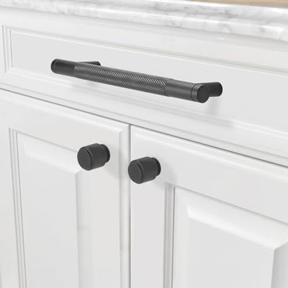 30 Pack 3.75 Inch Matte Black Kitchen Cabinet Handles Knurled Cabinet Pulls Black Drawer Pulls Kitchen Hardware - color: Matte Black, size: 3.75'' Hole Center(96mm)