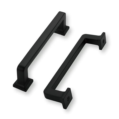 khtumeware 6 Pack Matte Black Cabinet Pulls, 3-3/4 Inch(96mm) Hole Centers Cabinet Handles Kitchen Hardware Straight Bar for Cabinets and Drawer Pulls - color: Matte Black, size: 3-3/4"(96mm) Hole Center, style: 6-pack