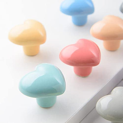 HUAMULAN Ceramic Knobs Heart Shape Cabinet Dresser Pulls Door Handle 15 PCS - color: LS154-Mix-15PCS