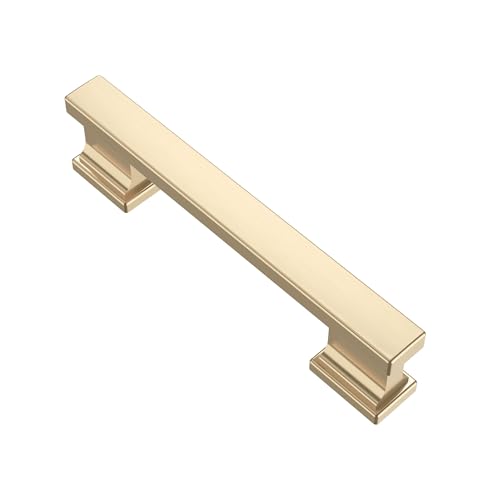 Alzassbg 3-3/4" Brushed Brass Cabinet Pulls 10 Pack, AL3061BB - color: Brushed Brass, size: 3-3/4" Hole Center