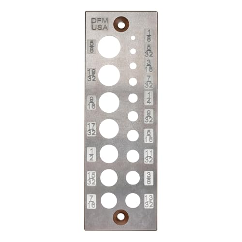 DFM Tool Works Doweling Tool - Premium Dowel Maker Tool, Versatile Dowel Plate, High-Grade A2 Steel for Woodworking, Made in USA - English 17 Holes, Multi-Size