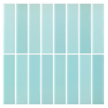 Peel and Stick Tile，New Upgrade Thicker Design Self Adhesive 12" x 12" Large Premium Peel and Stick Backsplash for Kitchen,Bathroom, Living Room, RV Etc（10-Sheet）. - color: Pale Blue